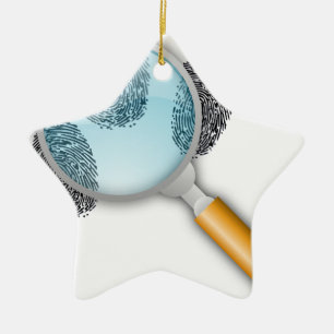 Detektiv-Anhaltspunkt-Entdeckungs-Finger nimmt von Keramik Ornament