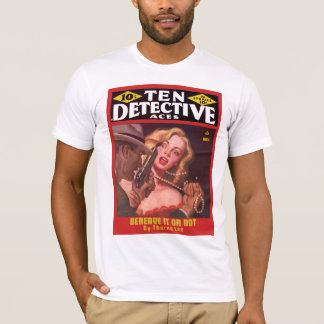 DETEKTIV coole Vintage Massen-Titelseiten-Kunst T-Shirt
