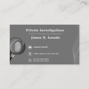 Detektiv Geschäftskarten Privatdetektiv Visitenkarte