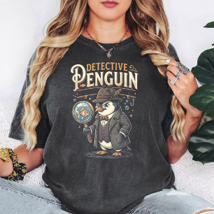 Detektiv Pinguin im Vintage-Stil T-Shirt