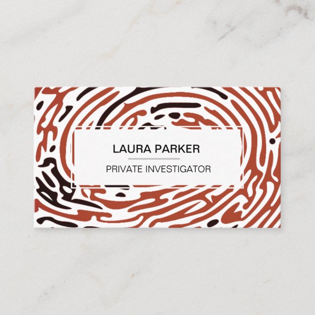 Detektiv Privatdetektiv Finger drucken Visitenkarte (Vorderseite)