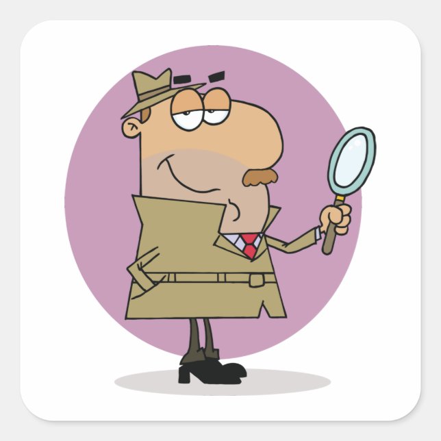 Detektiv Quadratischer Aufkleber (Vorderseite)