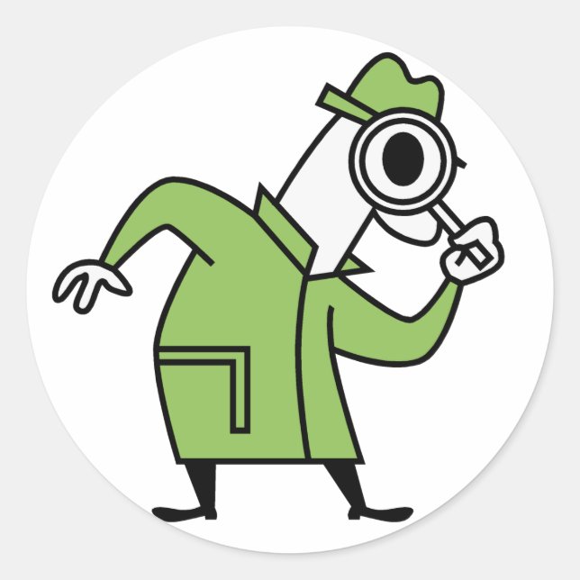 Detektiv Runder Aufkleber (Vorderseite)