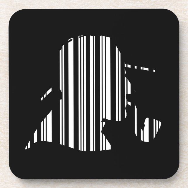 DETEKTIVE BAR CODE-Pipe Rauchen Barcode-Muster Getränkeuntersetzer (Vorderseite)