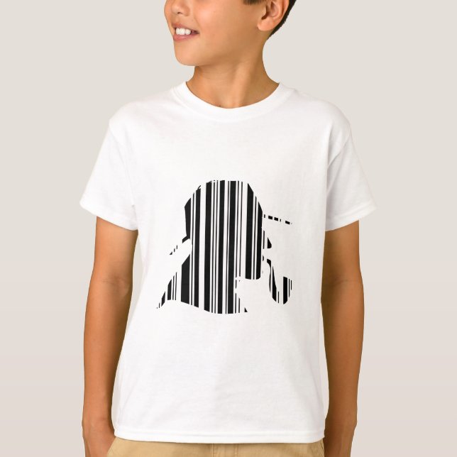 DETEKTIVE BAR CODE-Pipe Rauchen Barcode-Muster T-Shirt (Vorderseite)