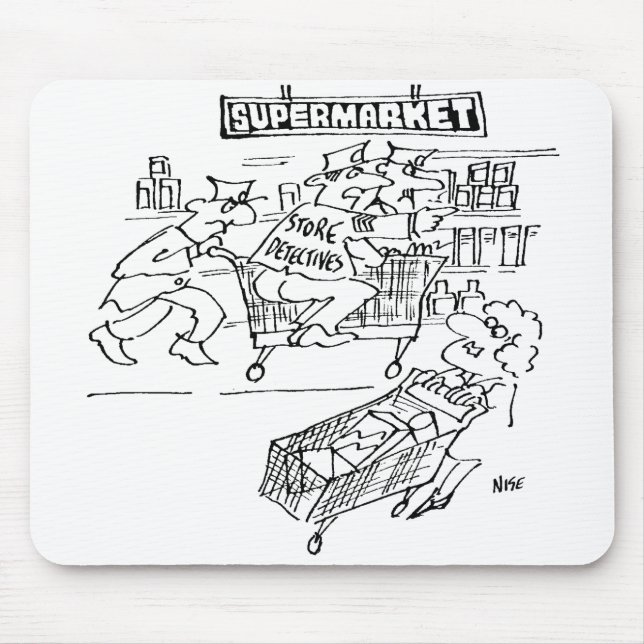Detektive im Supermarkt Mousepad (Vorne)