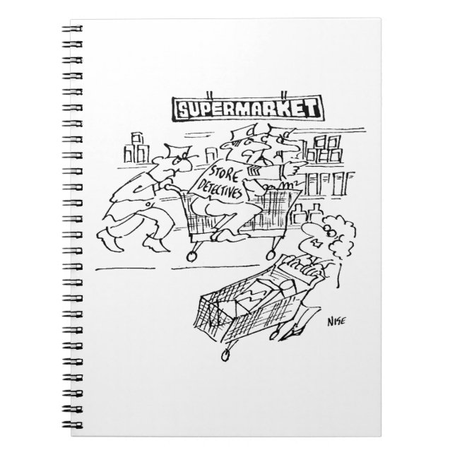 Detektive im Supermarkt Notizblock (Vorderseite)