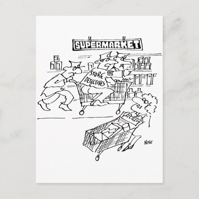 Detektive im Supermarkt Postkarte (Vorderseite)