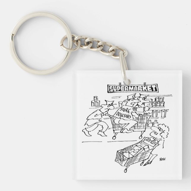 Detektive im Supermarkt Schlüsselanhänger (Vorderseite)