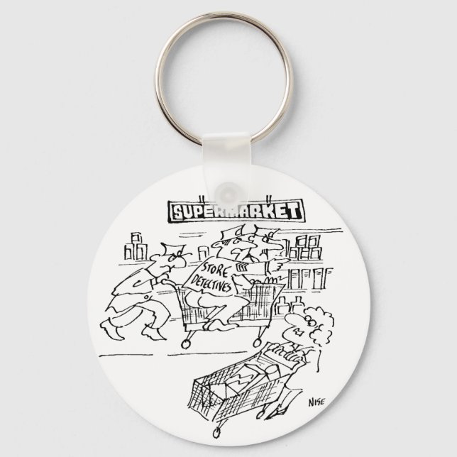Detektive im Supermarkt Schlüsselanhänger (Vorderseite)