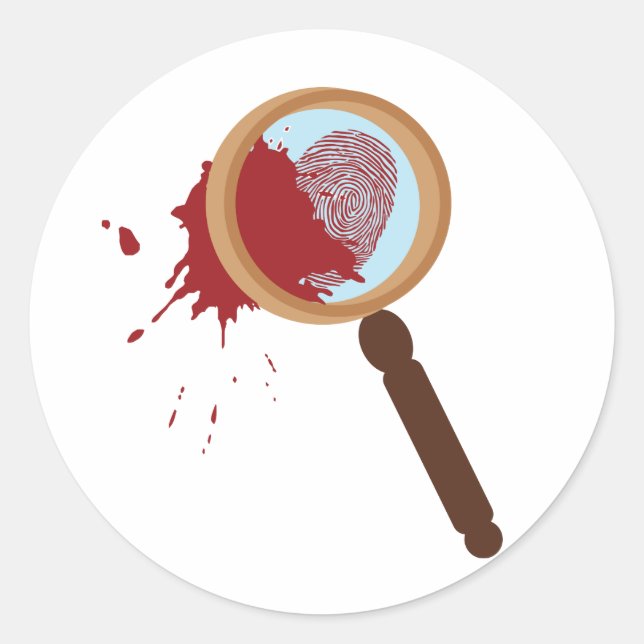 Detektivglas Runder Aufkleber (Vorderseite)