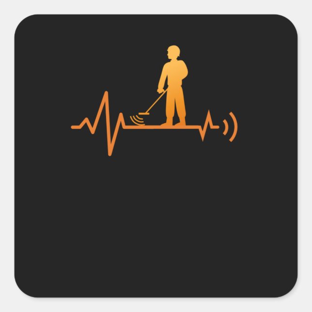 Detektor von Metalldetektor-Detektor Treasure Hu Quadratischer Aufkleber (Vorderseite)