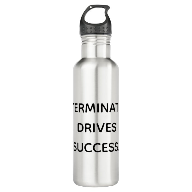 Determination Drives Success Motivational  Edelstahlflasche (Vorderseite)