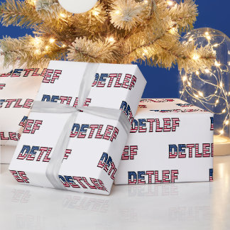 Detlef Vorname Name USA US Geschenkpapier Papier