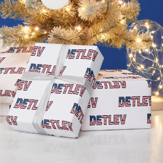 Detlev Vorname Name USA US Geschenkpapier Papier