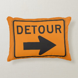 Detour Sign Cushion Zierkissen
