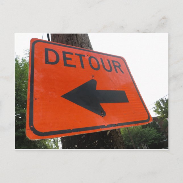 Detour Sign Postkarte (Vorderseite)