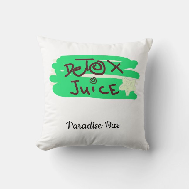 Detox Juice Schild grün  Kissen (Vorderseite)