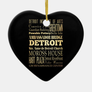 Detriot Stadt der Michigan-Staats-Typografie-Kunst Keramikornament