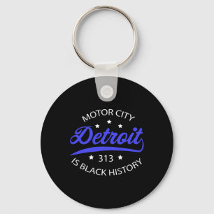 Detroit 313 Motor City Schwarze Geschichte Monat Schlüsselanhänger