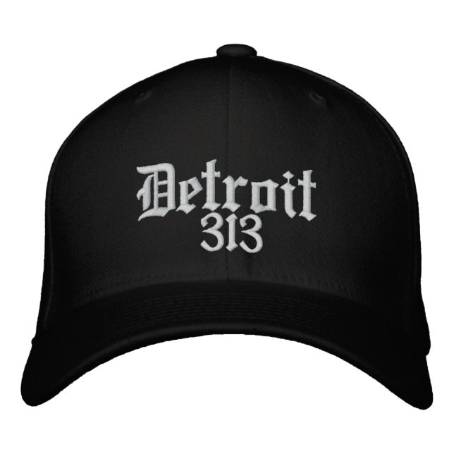 Detroit Area code 313 Bestickte Baseballkappe (Vorderseite)