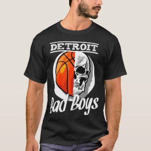 Detroit Bad Boys Basketball Schädel T-Shirt