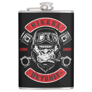 Detroit Biker Motorrad Chopper Gorilla Flachmann