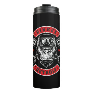 Detroit Biker Motorrad Chopper Gorilla Thermosbecher