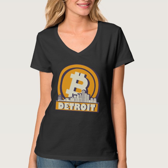 Detroit Bitcoin Maximalist  Bitcoin Detroit Skylin T-Shirt (Vorderseite)