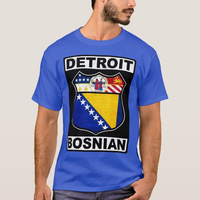 Detroit Bosnian American Design Tee Shirt (Vorderseite)
