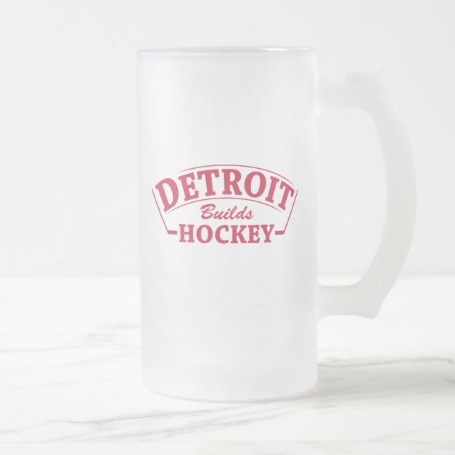 Detroit Builds Hockey Mattiert Glass Tasse (Rechts)