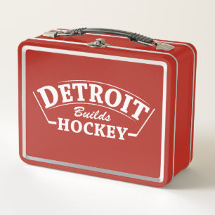 Detroit Builds Hockey - Red Lunch Box