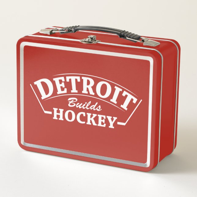 Detroit Builds Hockey - Red Lunch Box (Vorderseite)