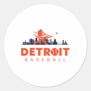 Detroit Bysebyll Vintage Minimalist Retro Bysebyll Runder Aufkleber