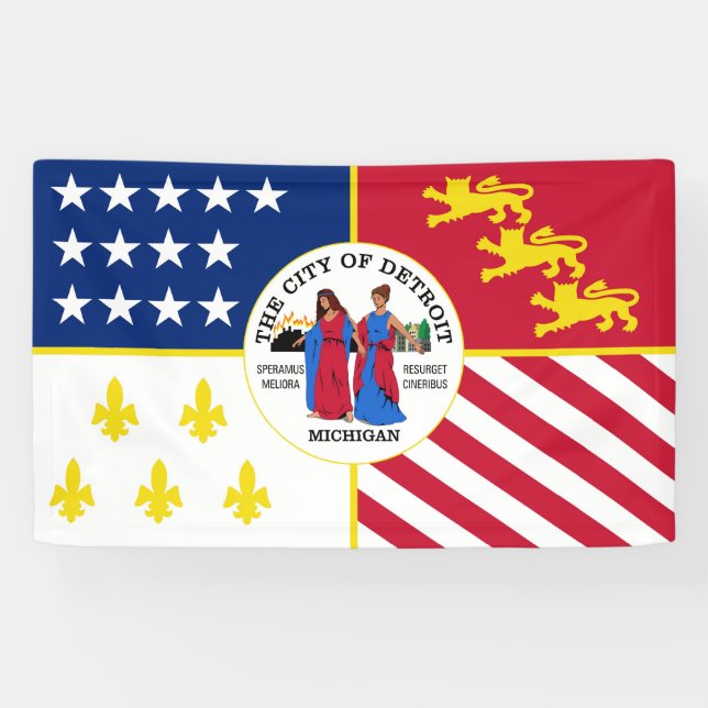 Detroit City flagge USA vereinte Staaten Amerika S Banner (Horizontal)