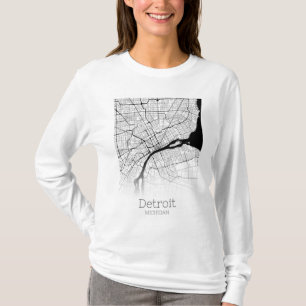 Detroit City Map T-Shirt