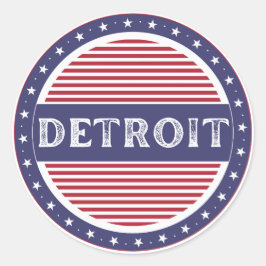 Detroit City Pride Emblem – Amerikanische Identitä Runder Aufkleber