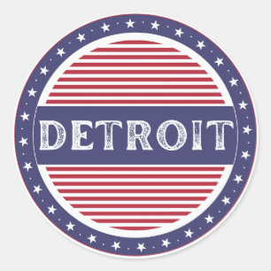 Detroit City Pride Emblem – Amerikanische Identitä Runder Aufkleber