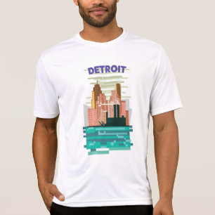 Detroit City Skyline-Reiseposter. T-Shirt