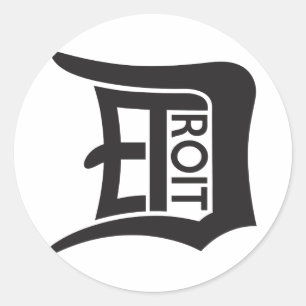 Detroit D Runder Aufkleber