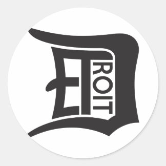 Detroit D Runder Aufkleber
