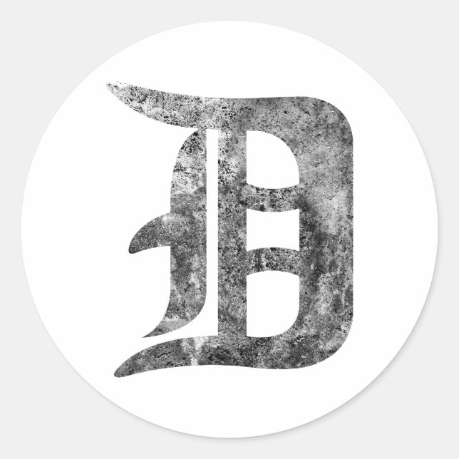 Detroit D wash Runder Aufkleber (Vorderseite)