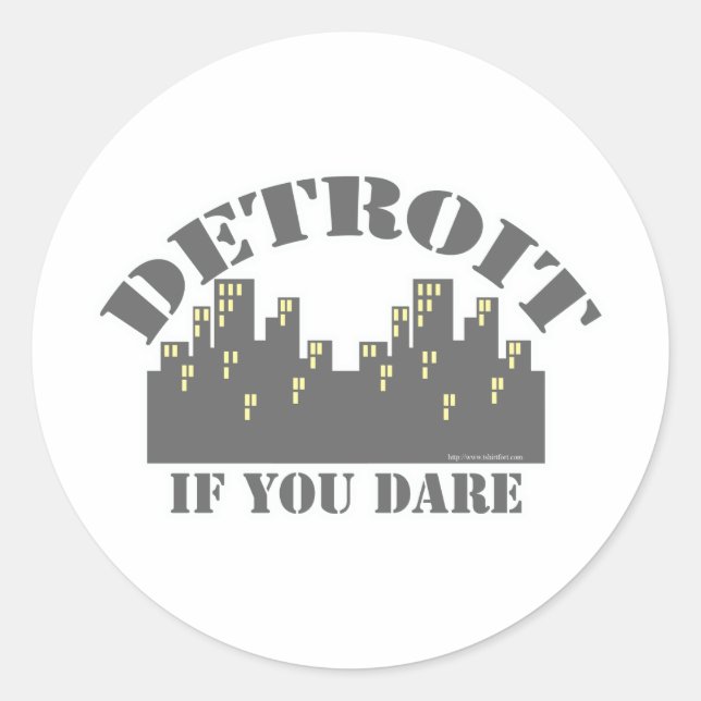 Detroit Dare Runder Aufkleber (Vorderseite)