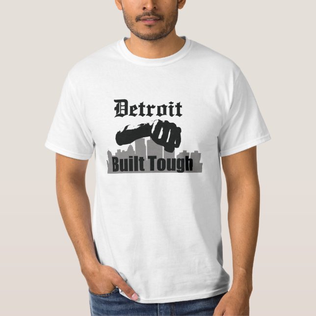 Detroit errichtete starkes T-Shirt (Vorderseite)