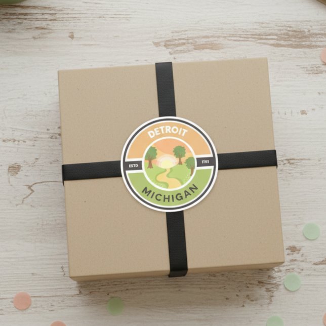 Detroit EST. 1701 Park Circle Sticker (Detroit EST. 1701 Park Circle Sticker)