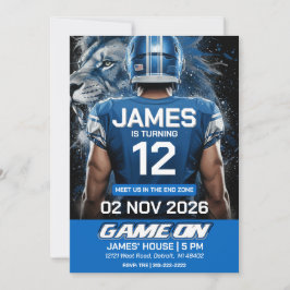 Detroit Football Birthday Invitation Einladung