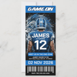 Detroit Football Ticket Birthday Invitation