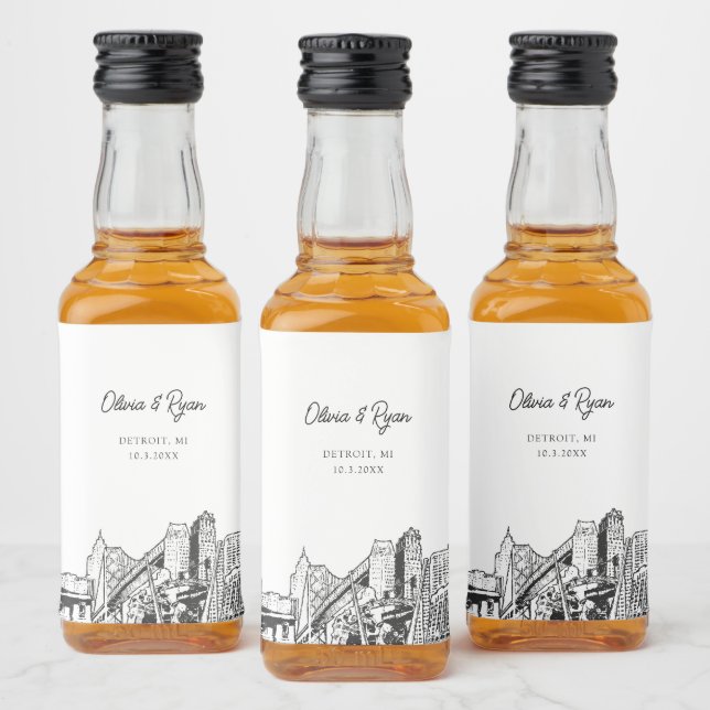 Detroit Gastgeschenk Willkommensgeschenk benutzerd Alkoholflaschenetikett (Flaschen)