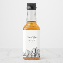 Detroit Gastgeschenk Willkommensgeschenk benutzerd Alkoholflaschenetikett