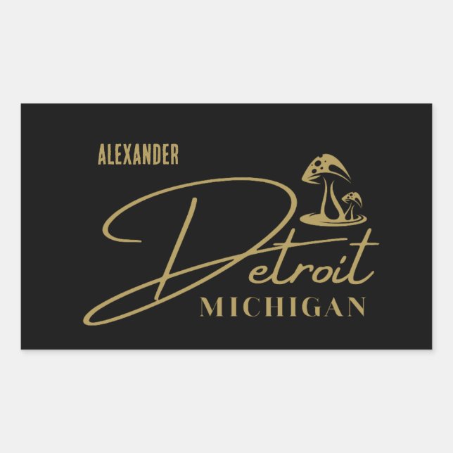 Detroit Golden Mushroom Anpassbare Aufkleber (Vorderseite)